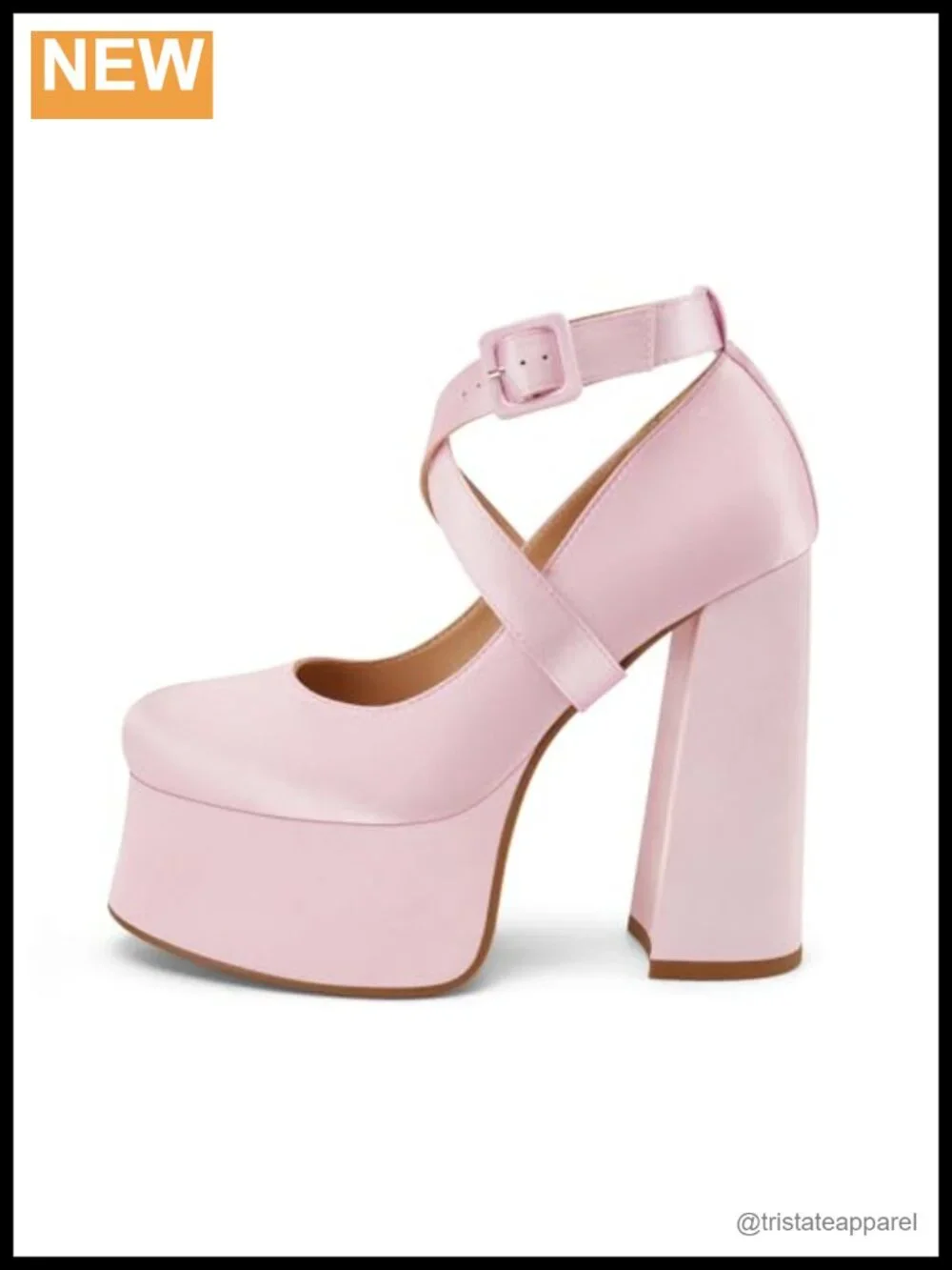 Platform Satin Chunky High Heels Convertible Ankle Strap Pumps